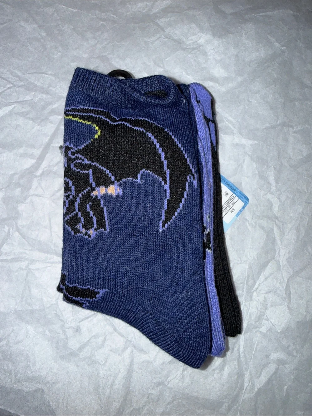 Dreamworks Black & Purple Dragons Crew Socks - 3 Pack